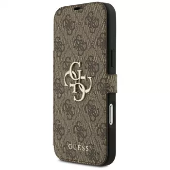 Guess Book 4G Metal Logo Folio Case for iPhone 18 Pro Max / 17 Pro Max - Brown