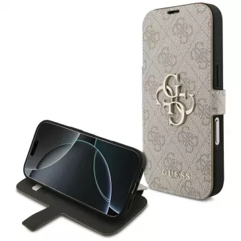 Guess Book 4G Metal Logo Folio Case for iPhone 16 Pro / 17 Pro - Pink