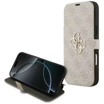 GUESS Book 4G Metal Logo folio pouzdro pro iPhone 18 Pro Max / 17 Pro Max - růžová