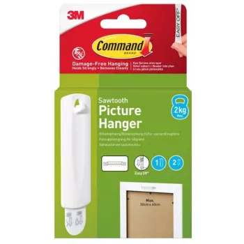 3M Command závěs na obrazy pro pilový závěs, 1 háček + 2 pásky, bílá (7100336642)