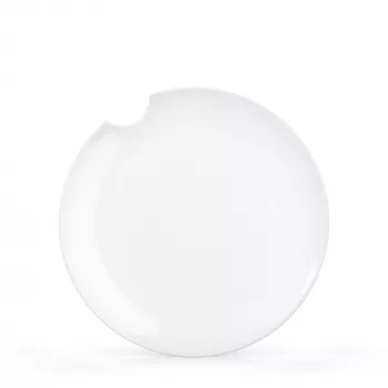 FIFTYEIGHT 2 Dinner Plates with Bitten Edge 28 cm White