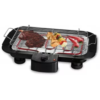 Techwood TBQ-836P elektrický gril se stativem, 2000W, 36,5cm pochromovaný gril, černý