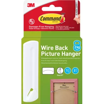 3M Command závěs na obrazy s drátěným závěsem, 1 háček + 2 pásky, bílý (7100337033)