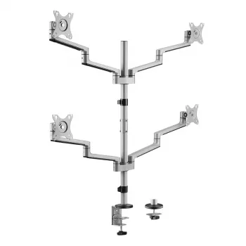 Logilink držák na čtyři monitory, 17–32 inch, hliník, stříbrný