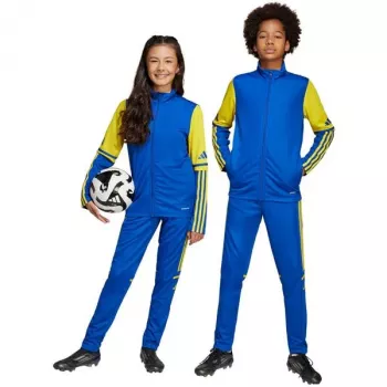 Tréninkové kalhoty adidas Squadra 25 pro děti modro-žluté velikost 152 cm (JP3154)