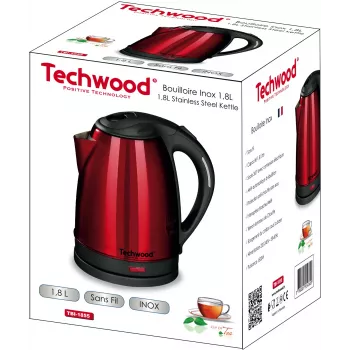 Techwood TBI-1855 bezdrátová nerezová rychlovarná konvice, 1,8 L (TBI-1855)