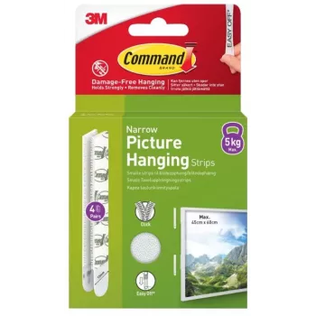 3M Command lepicí pásky úzké, 4 ks, bílá (7100337191)