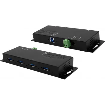 EXSYS EX-1184HMVS-2 4portový USB 3.2 Gen 1 hliníkový hub s napájecím adaptérem