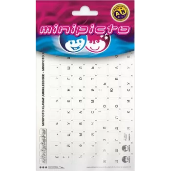 Kolm Lõvi Minipicto Russian, black symbols keyboard stickers (KB-UNICLR-RU-BLK-G)