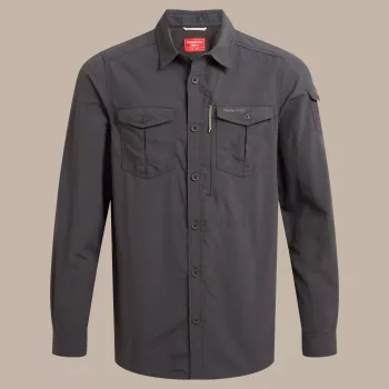 Košile s dlouhým rukávem Craghoppers NosiLife Adventure LS Shirt III – Black Pepper – L
