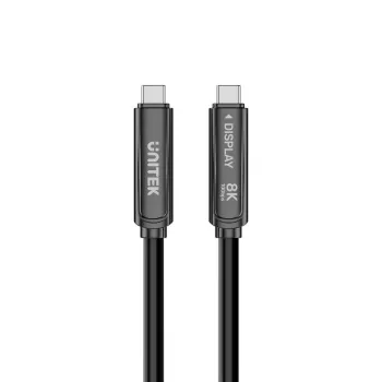Unitek USB-C aktivní optický kabel 10Gbps PD60W 8K@30Hz 12m černý