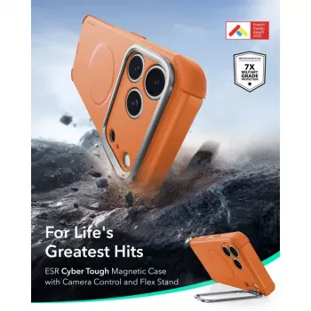 ESR Cyber Tough Kickstand MagSafe Case for iPhone 17 Pro / 18 Pro - Orange