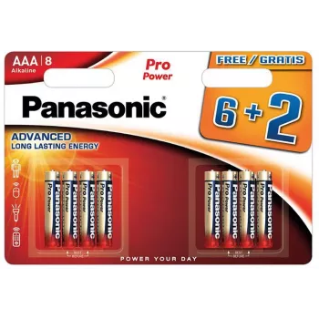 Panasonic Pro Power AAA alkalické baterie LR03 8 ks (6+2 bonus)