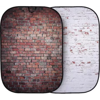 Manfrotto Urban Collapsible Background 1.5 x 2.1 m, classic red / distressed white brick (LL LB5706)