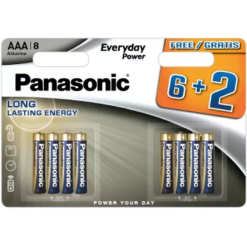Panasonic Everyday Power AAA alkalické baterie LR03 8balení (6+2 zdarma)