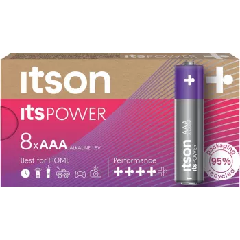 ITSON LR03IPO/8CB alkalické AAA baterie, 8balení, 1,5V, dlouhá trvanlivost