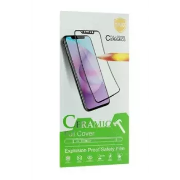 iLike keramické tvrzené sklo ochrana displeje pro Apple iPhone 14, 13, 13 Pro - tvrdost 9H, 2.5D zaoblené hrany, černý okraj