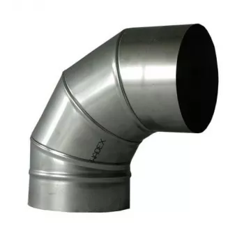 Kouřovodové koleno 90° 180 mm nastavitelný spojovací díl z oceli