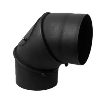 Kouřovodové koleno 45/90° s revizním T-kusem, 150 mm, černá ocel