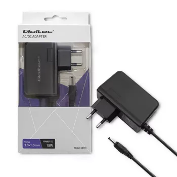 Qoltec 15W napájecí adaptér 5V 3A DC 3,0x1,0mm