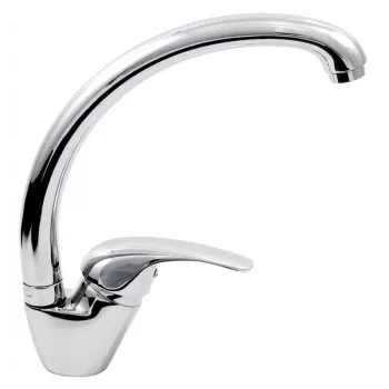 FERRO ELBA BEL4A Single-Lever Kitchen Sink Mixer Tap, Chrome, U-Spout, 360° Swivel