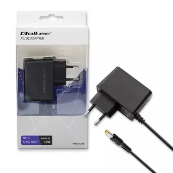 Qoltec PREMIUM 15W 15V 1A AC/DC napájecí adaptér s 5,5x2,5mm konektorem