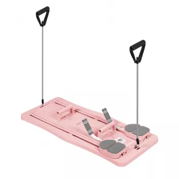 REBEL RBA-3069-PK 9v1 sada pilates tyče s odporovými gumami, ukotvením do dveří, popruhy na nohy a přepravní taškou – růžová