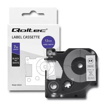 Etiketová páska Qoltec pro Dymo D1 45013, 12mm x 7m, bílá s černým potiskem