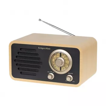 KRUGER & MATZ KM0828 přenosné AM/FM rádio s AUX vstupem, teleskopickou anténou, držadlem, černé