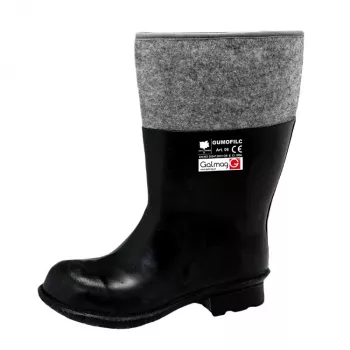 Unisex holínky z gumy s filcovou vložkou, voděodolné, protiskluzové, velikost 42 (UK 8), černé