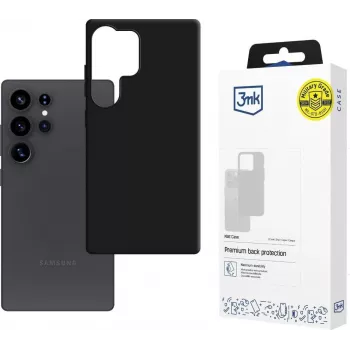 3mk Matt pouzdro pro Samsung Galaxy S25 Ultra – černé TPU zadní kryt s technologií 3mk Absorber™