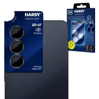 Samsung Galaxy S26+ 3mk Hardy Sapphire ochrana objektivu fotoaparátu - Ultra HD, 9H, plné krytí