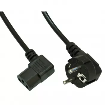Akyga AK-PC-02A Angled Power Cable, CEE 7/7 to IEC C13 90°, 1.5 m, Black