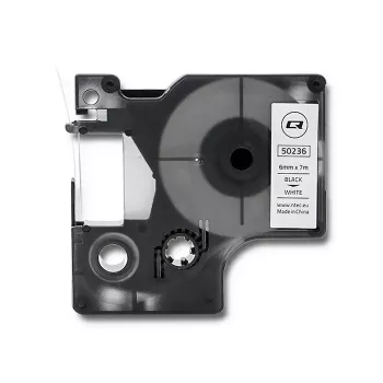 QOLTEC etiketová páska pro DYMO D1 43613 6 mm x 7 m bílá s černým potiskem