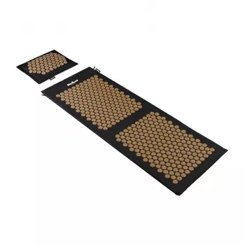 REBEL RBA-6013-GL ECO Acupressure Mat with Pillow, 130x50 cm, XXL, Gold Spikes