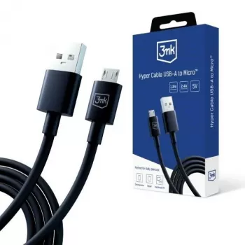 Kabel 3mk Hyper Cable USB-A na Micro-USB 1,2 m 5 V 2,4 A černý