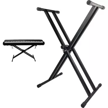 MOZOS KSX1 X-Type stojan na klávesy a digitální piana, jednoduchá ocel, nosnost 25 kg, výška 650-980 mm, skládací