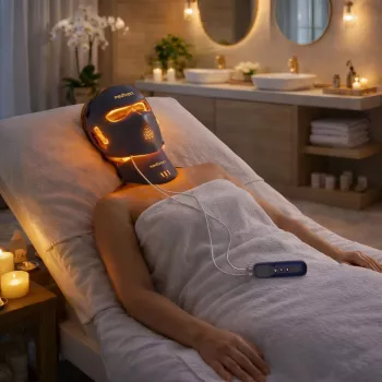 LED světelná maska na obličej Medivon Lumi 3D Pro, námořnická modrá