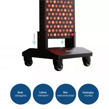 Mobilní stojan MEDIVON Lumera Stand pro LED panely Lumera Plus a Lumera Max, 4 kolečka, černý
