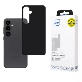 Pouzdro 3mk Matt Case Samsung Galaxy S25 – tenký TPU kryt zad s ochranou proti pádu Absorber125™, matný černý povrch proti otiskům prstů