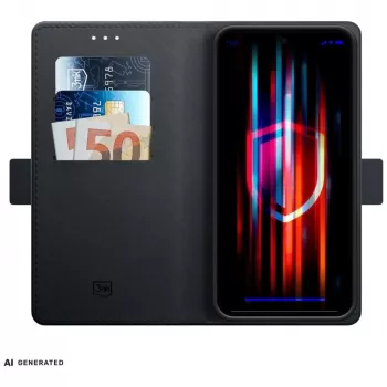 Peněženkové pouzdro 3mk Wallet Case pro Samsung Galaxy A37 – černá PU kůže s přihrádkami na karty, kapsou na bankovky, magnetickou klopou a funkcí stojanu