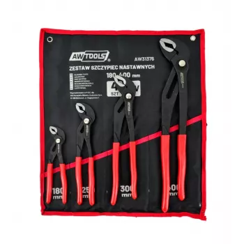 AWTOOLS 4dílná sada stavitelných klíčů (7 inch, 10 inch, 12 inch, 16 inch) chrom-vanadiová ocel s ergonomickými rukojeťmi a pouzdrem
