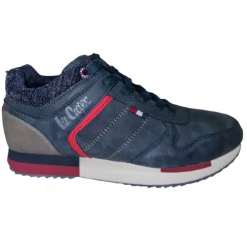 Pánská volnočasová obuv Lee Cooper tmavě modrá červená LCJ-21-29-0642M