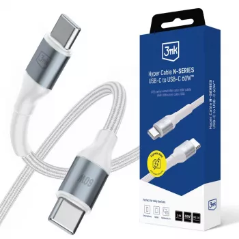 3mk Hyper Cable N-SERIES USB-C na USB-C 1 m 60W bílý
