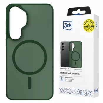 3MK Smoke MagCase pro Samsung Galaxy S25 - zelené průsvitné pouzdro MagSafe na záda