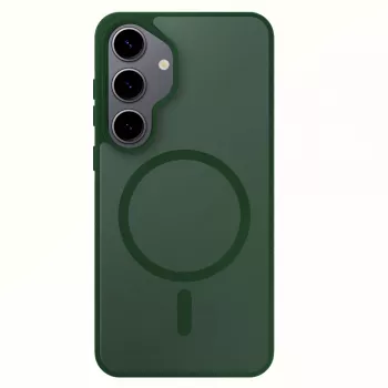 3MK Smoke MagCase pro Samsung Galaxy S25 - zelené průsvitné pouzdro MagSafe na záda