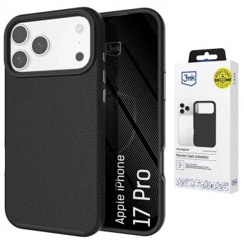 3MK Fortis MagCase pro Apple iPhone 17 Pro – černé hybridní MagSafe zadní pouzdro s ochranou proti pádu Absorber150™