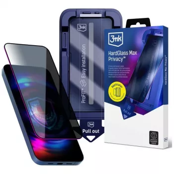 3MK HardGlass MaxPrivacy ochranná fólie proti zvědavým pohledům s aplikátorem pro Apple iPhone 17 Pro Max, černá
