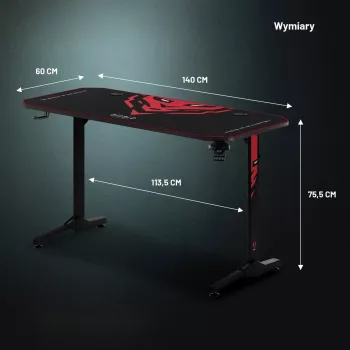Herní stůl Diablo X-Mate 1400 140 cm x 60 cm černý