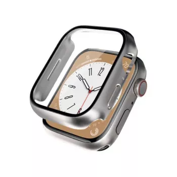 Hybridní pouzdro na hodinky Crong s tvrzeným sklem pro Apple Watch 40mm - starlight
